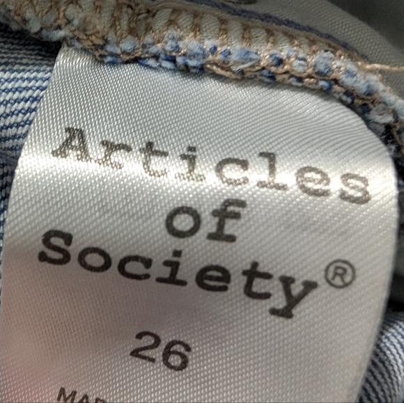 Articles of Society Wide Leg Jeans Size 26 High Rise Light Wash Denim Streetwear - Picture 5 of 8